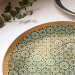 Assiette de présentation "Andalusia" - Ø : 30,5 cm - porcelaine de jade - vert anis et doré