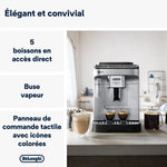 De'Longhi Magnifica Evo, Machine à Café et Cappucino avec Broyeur à Grains, ECAM292.33.SB, Argent