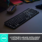 Logitech MX Keys - Clavier Éclairé sans Fil Avancé pour Mac, Frappe Tactile, Touches LED Rétroéclairées, Bluetooth, USB-C, Batterie 10 Jours, Gris Sidéral - Clavier Français AZERTY