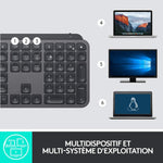 Logitech MX Keys Advanced Clavier sans Fil Rétroéclairé, Bluetooth, Saisie Tactile Réactive, Rétroéclairage, USB-C, PC/Mac/Portable...