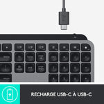 Logitech MX Keys - Clavier Éclairé sans Fil Avancé pour Mac, Frappe Tactile, Touches LED Rétroéclairées, Bluetooth, USB-C, Batterie 10 Jours, Gris Sidéral - Clavier Français AZERTY