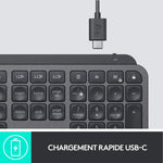 Logitech MX Keys Advanced Clavier sans Fil Rétroéclairé, Bluetooth, Saisie Tactile Réactive, Rétroéclairage, USB-C, PC/Mac/Portable...