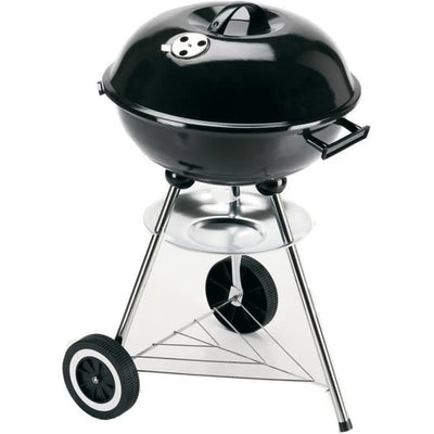 Barbecue à charbon - GRILL CHEF - Grille en acier chromé - Surface de cuisson : 41,5 cm - Noir