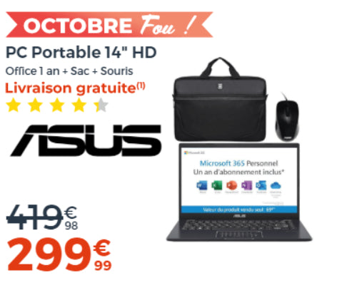 PC Portable ASUS E410MA-BV1040TS - 14" HD - Pentium